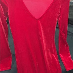 Red velvet dress